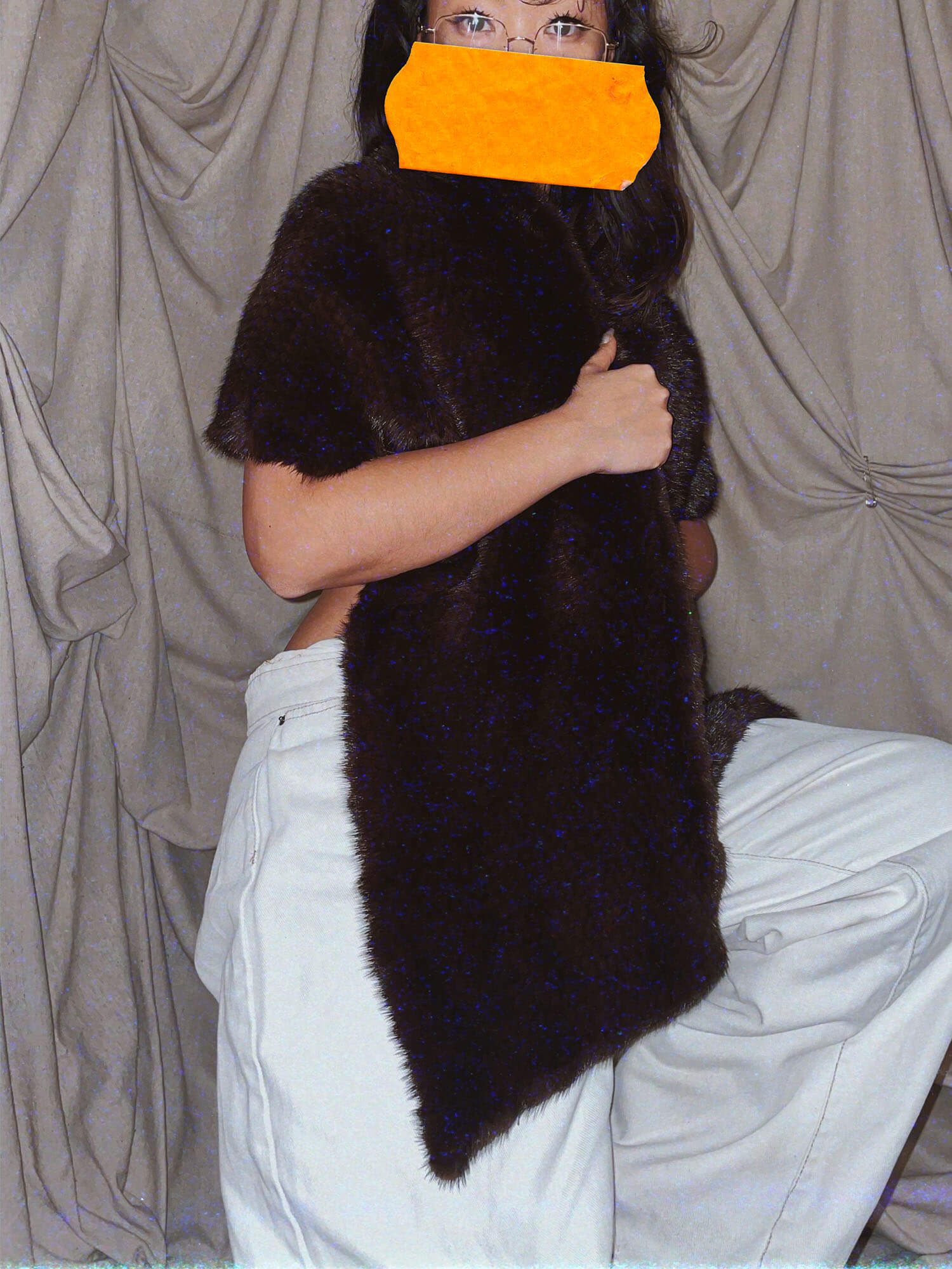 brown vintage real mink fur shawl scarf w closure hook - photo 2