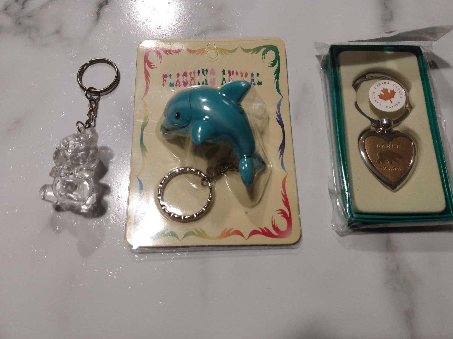 Assorted Keychains: Dolphin, Bear, Heart