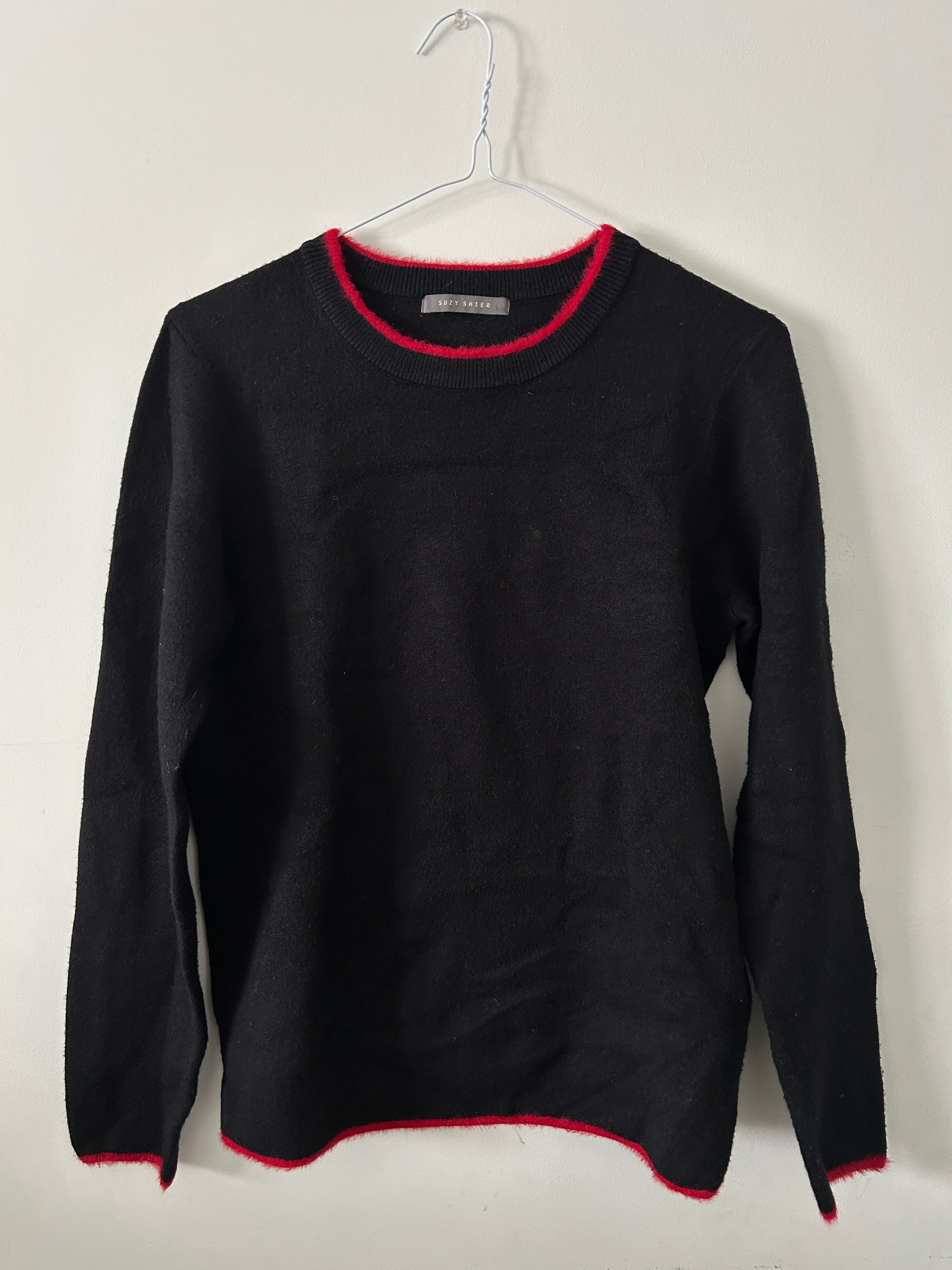 Suzy Shier Black Long Sleeve Sweater - Women's Apparel
