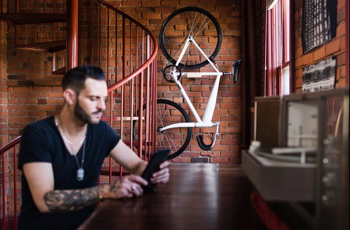 Walnut Minimal Bike Wall Hanger Mount - photo 3