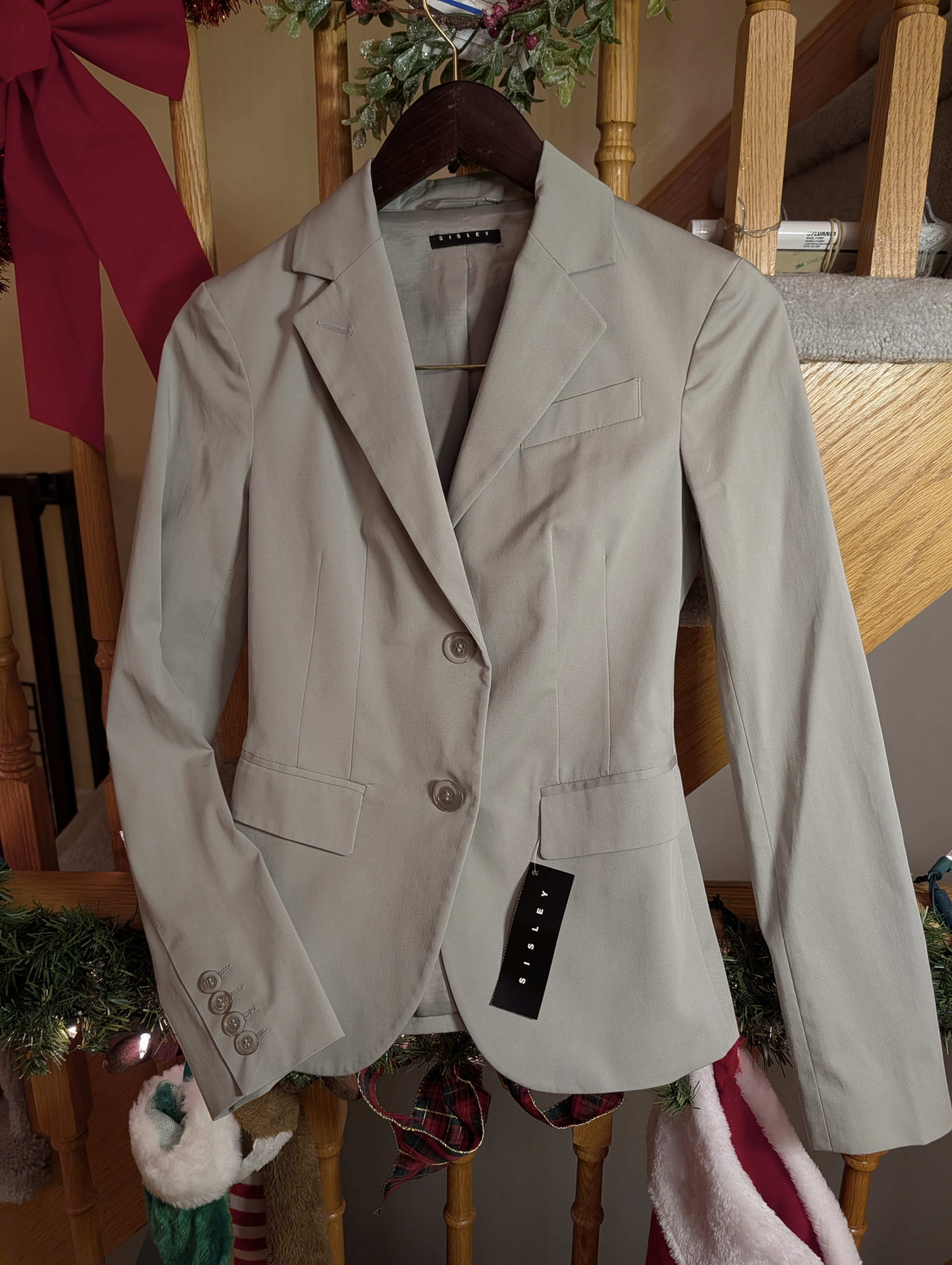 Sisley Women's Grey Blazer - Stretchable