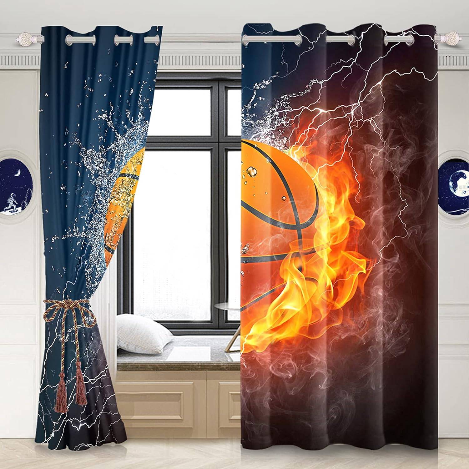 Basketball Blackout Curtains: Brand New, Never Used
