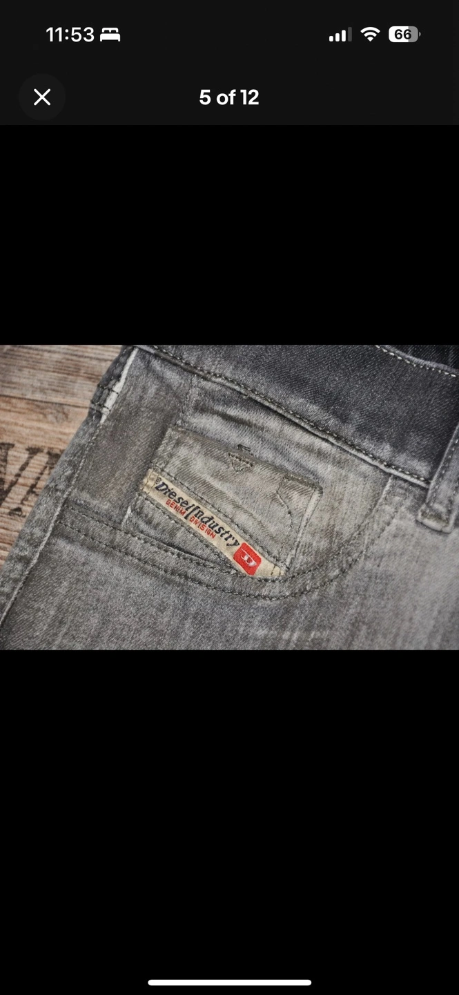 🏆 27 Diesel Skinny Jeans Gray Distressed Stretch Tall Low Waist - photo 5