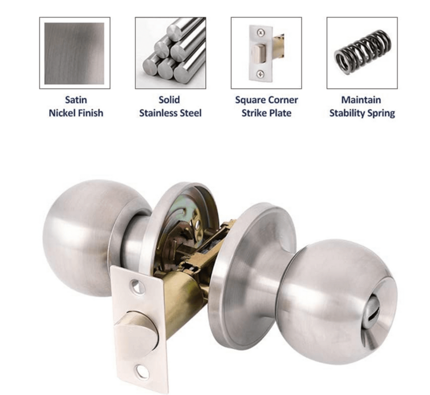 STANDARD ENTRANCE LOCK WITH KEY - SILVER - photo 2