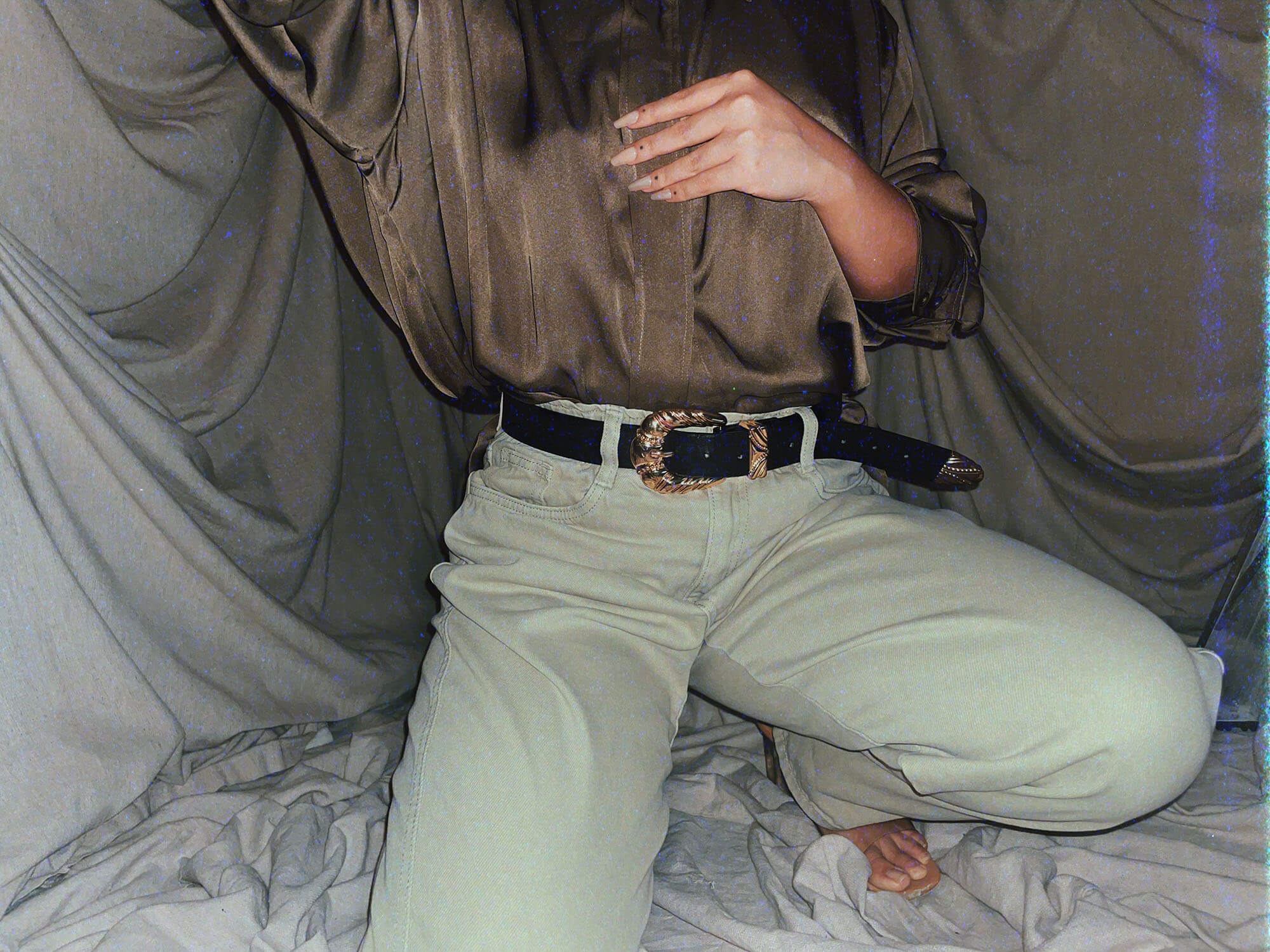 sage green mom jeans pants - photo 2