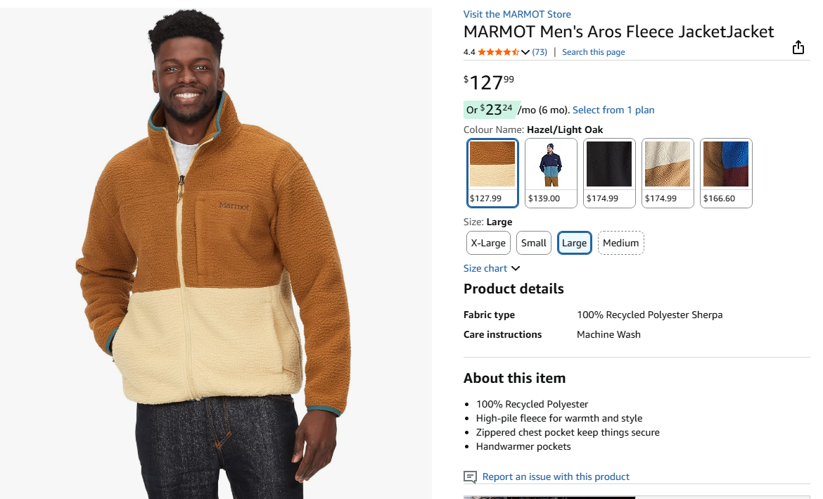 Marmot Aros Fleece Jacket - Size L - New with tags - photo 2