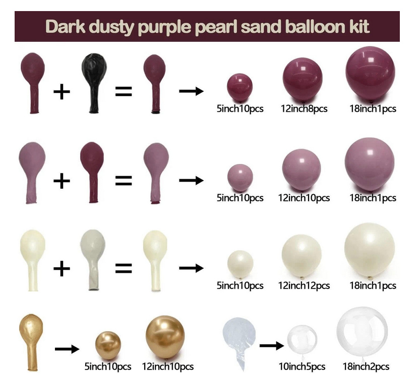 Dusty Purple Gold Balloon Arch Kit (Double Stuffed) - photo 3
