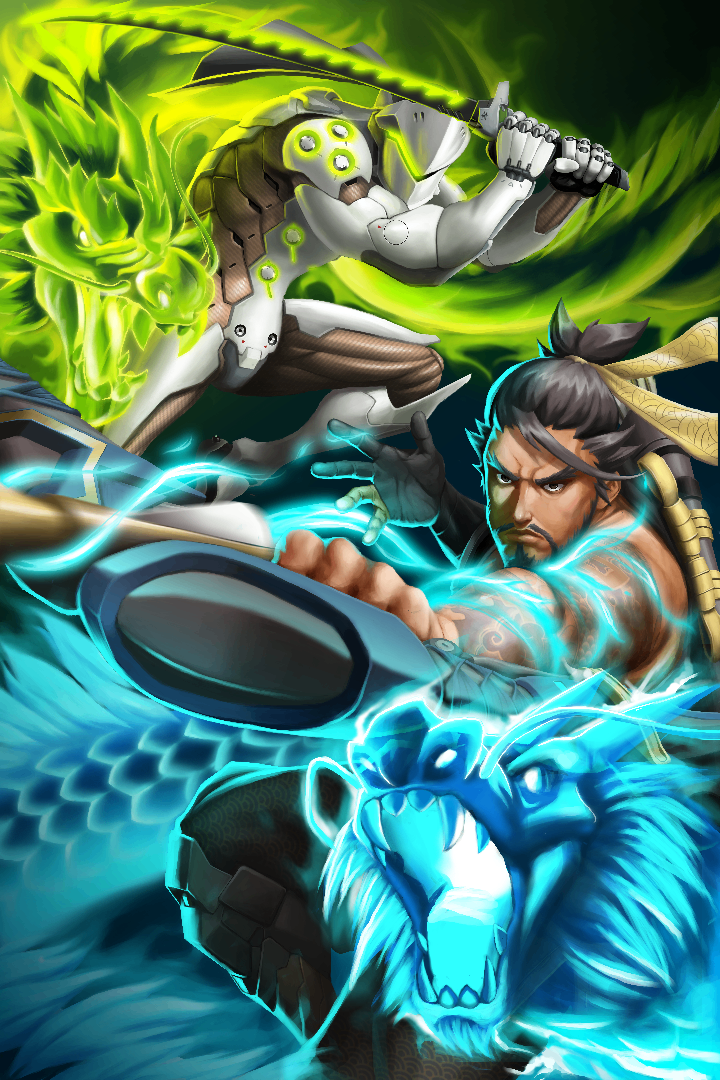Overwatch Hanzo and Genji 12x18 inch Poster