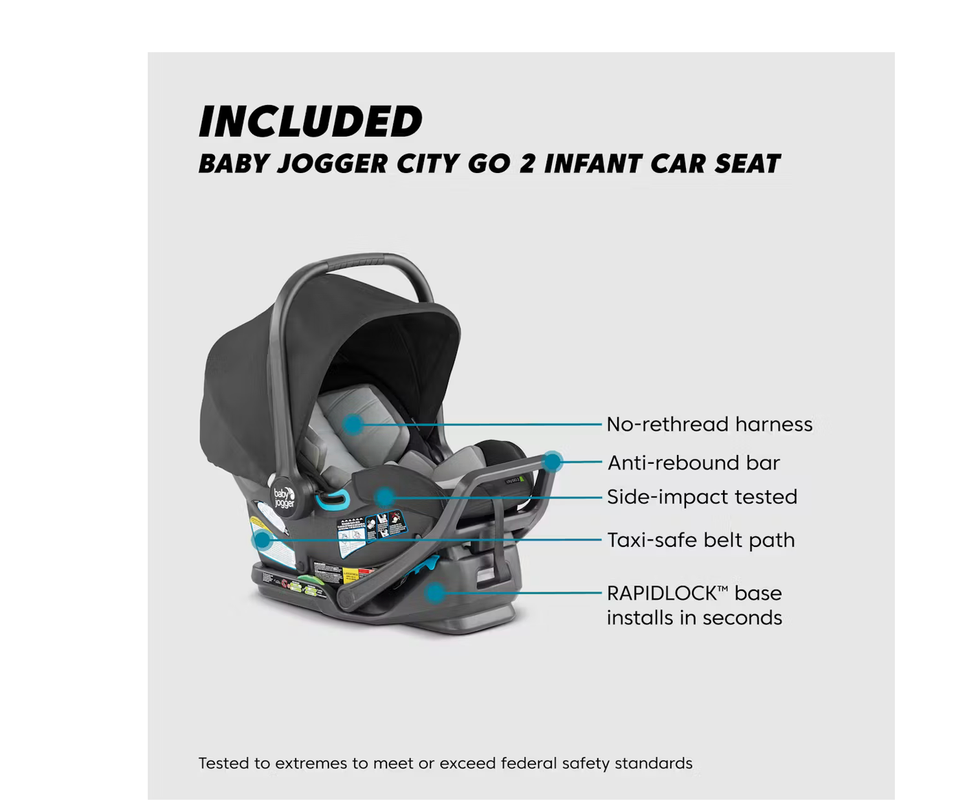 Baby Jogger City Select 2 Travel System – Radiant Slate - photo 3