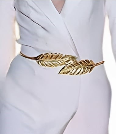 New Elegant Gold & Silver Metal Leaf Elastic Stretch Waist Belts - photo 3