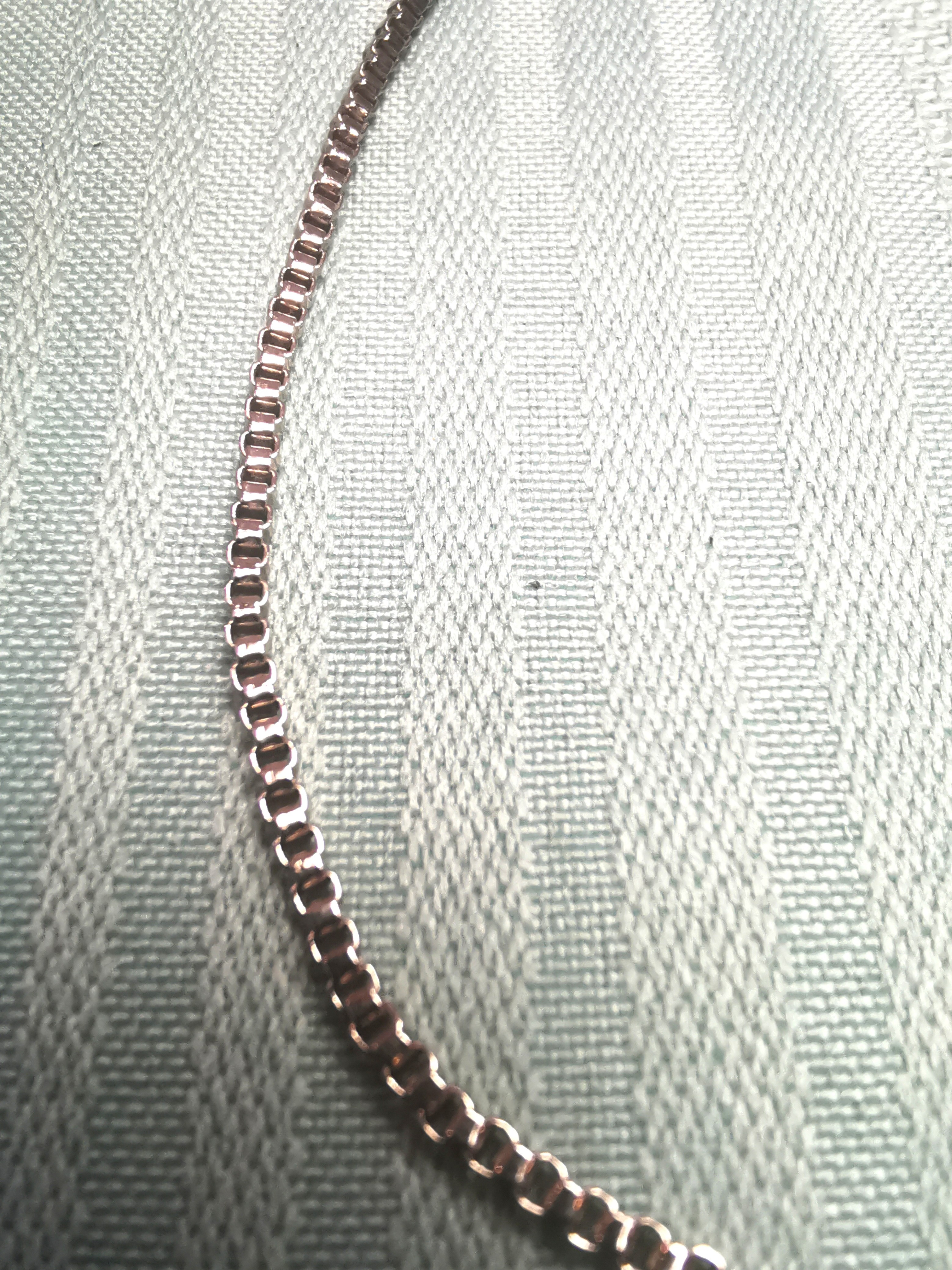 18" Silver Tone Box Chain Necklace Vintage 1990s High Polish - photo 4