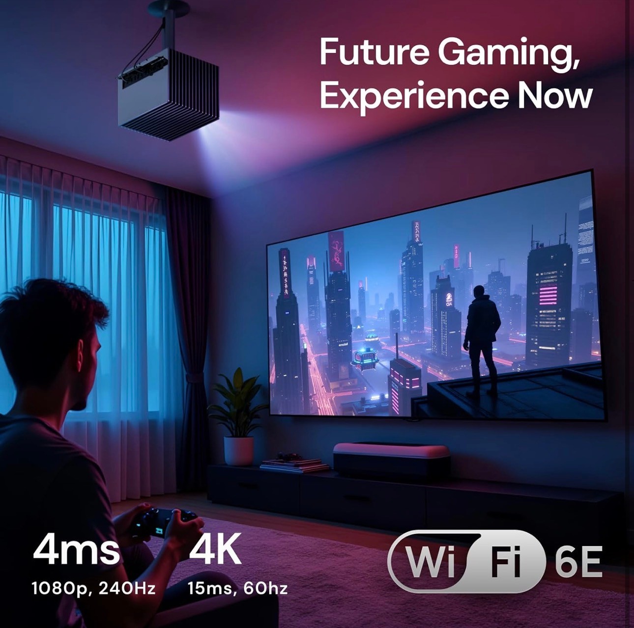 4K AI Gaming Projector 300" 4ms|240Hz IMAX Home Theater Dolby v - photo 4