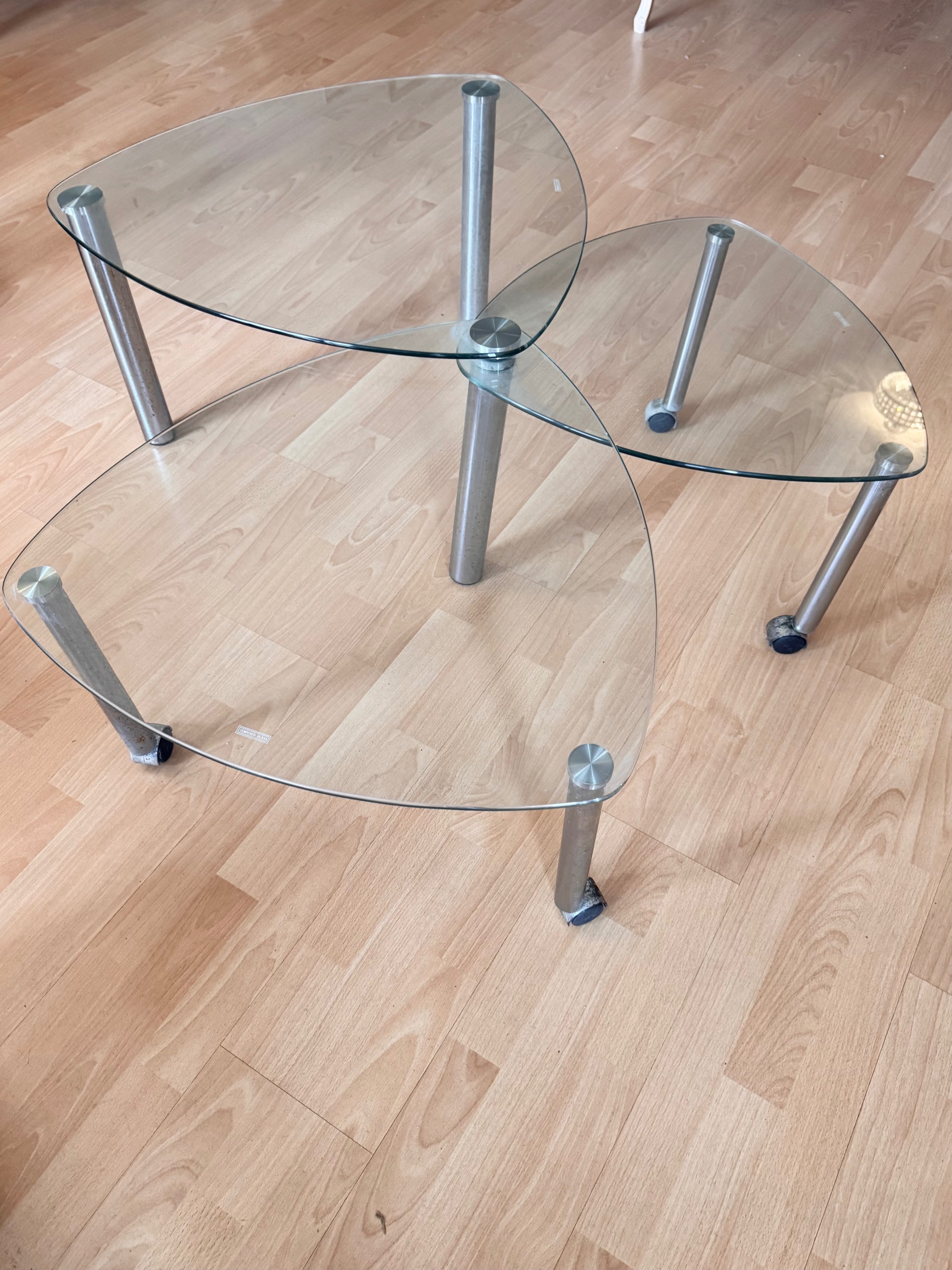 Modern Chrome Glass Top Expandable Coffee Table - photo 5