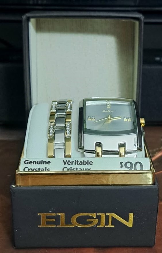 BRAND NEW Men's Elgin Watch & Bracelet Set - Genuine Crystals🏆 - photo 3