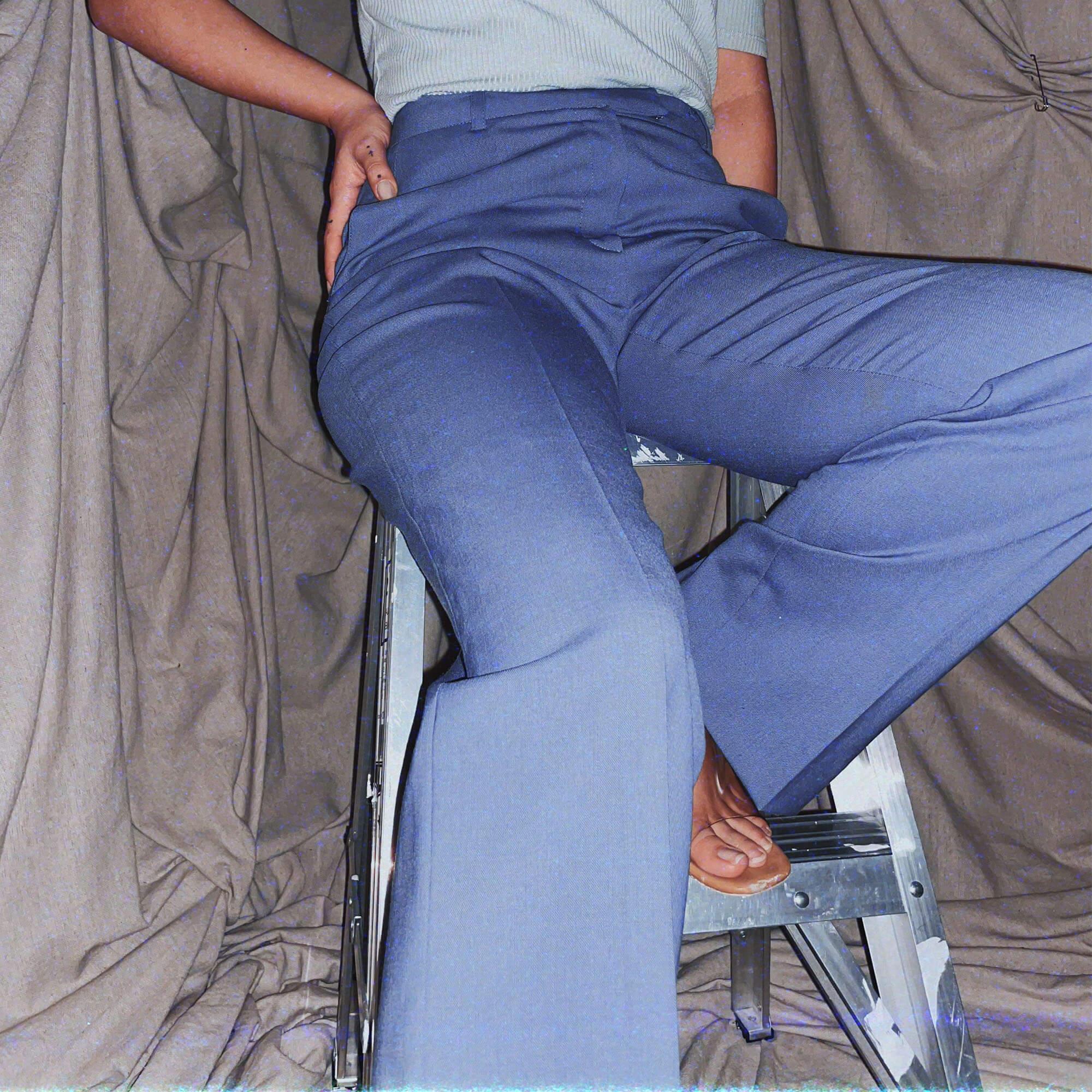 vintage cornflower blue slacks pants bottoms professional office