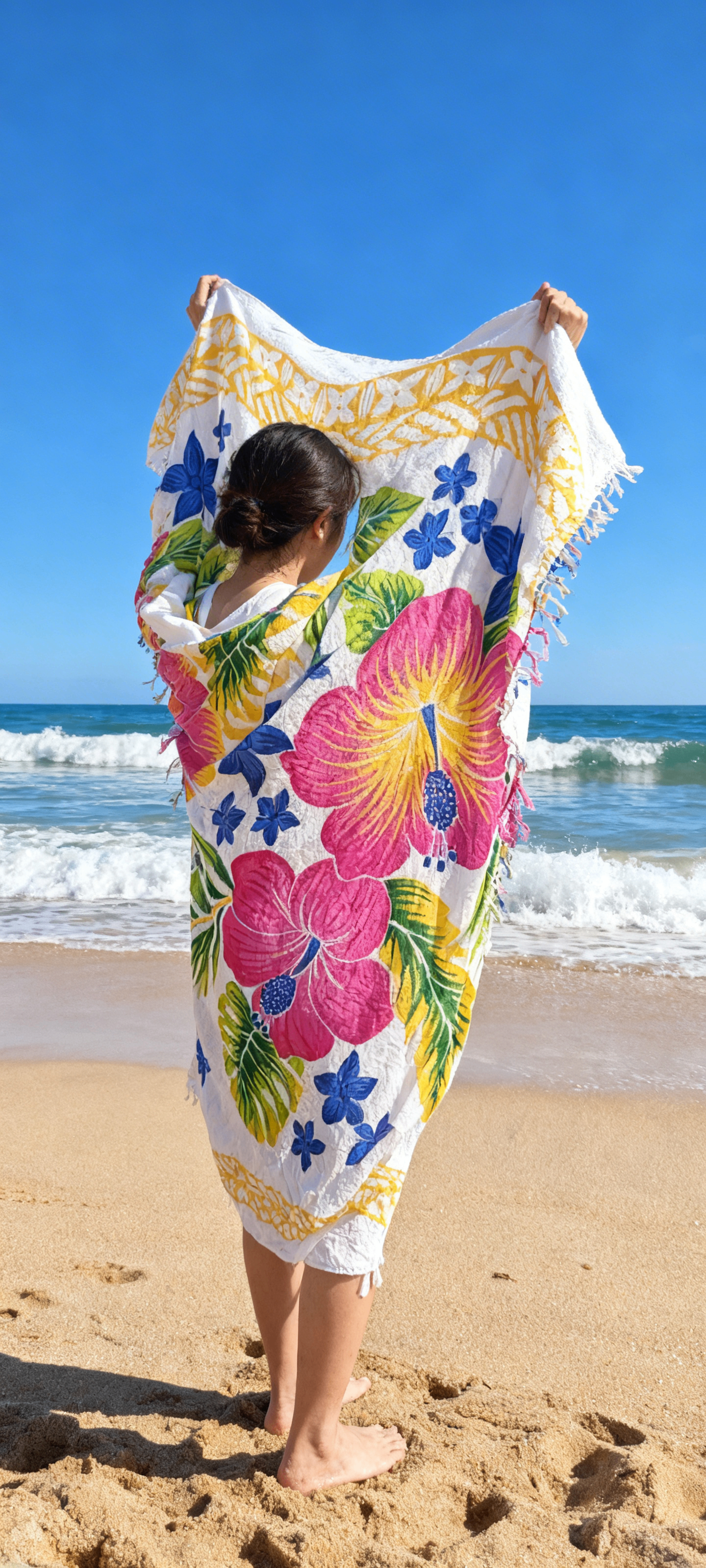 Tropical Floral Cotton Beach Sarong | Like New – $5 CAD
