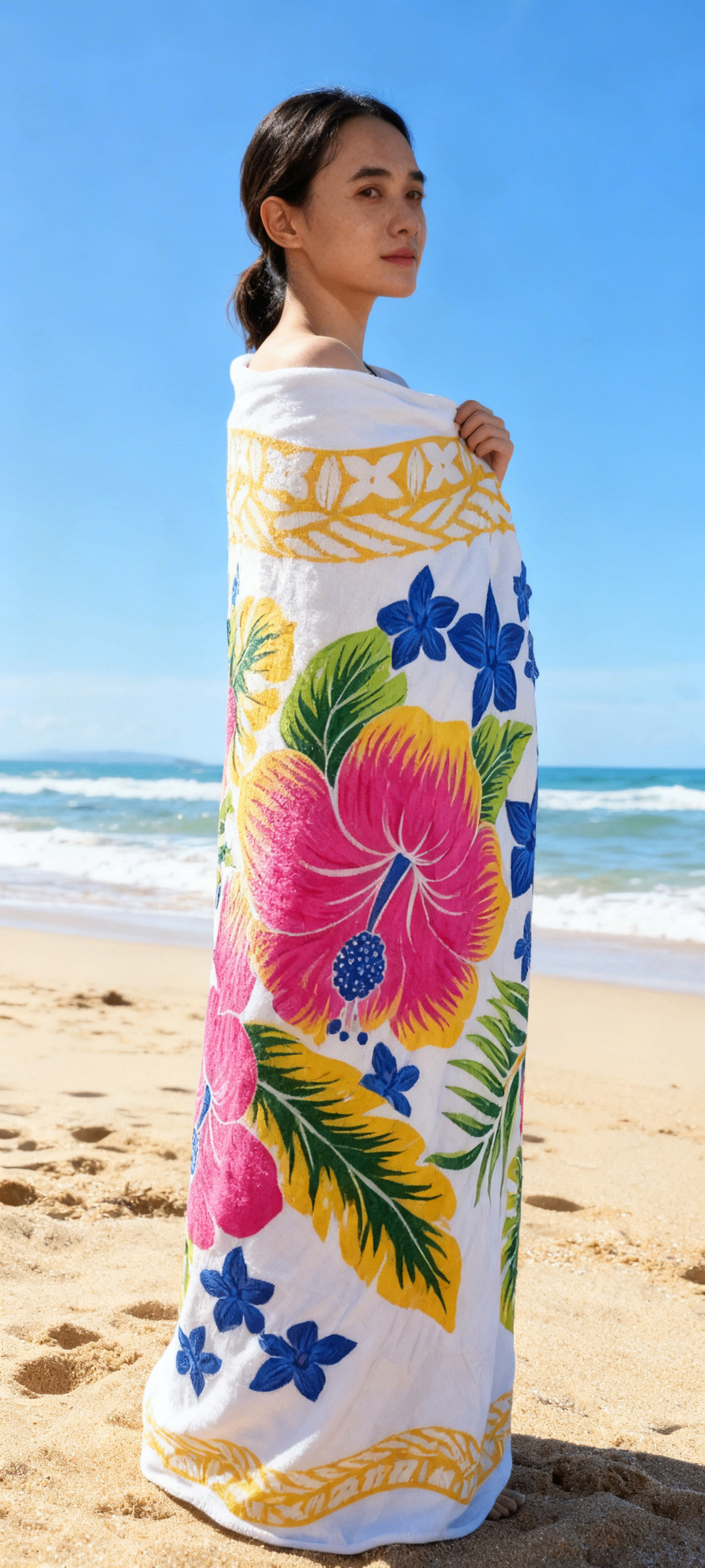 Tropical Floral Cotton Beach Sarong | Like New – $5 CAD - photo 2