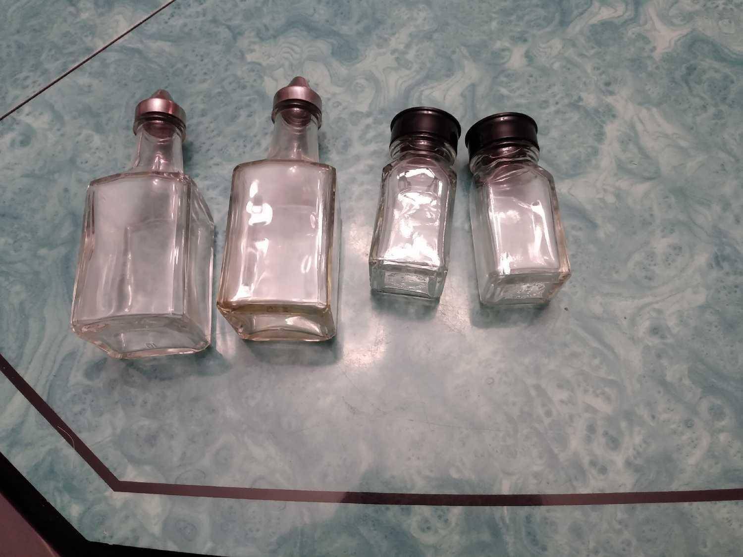 Glass Salt & Pepper Shakers and Oil Dispensers