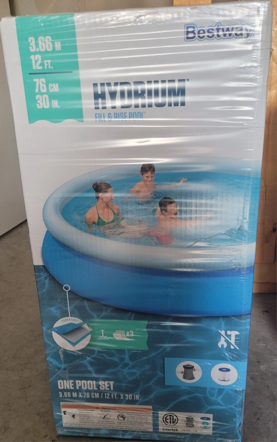 12 foot Easy set up Fill & Rise Bestway Hydrium Pool.