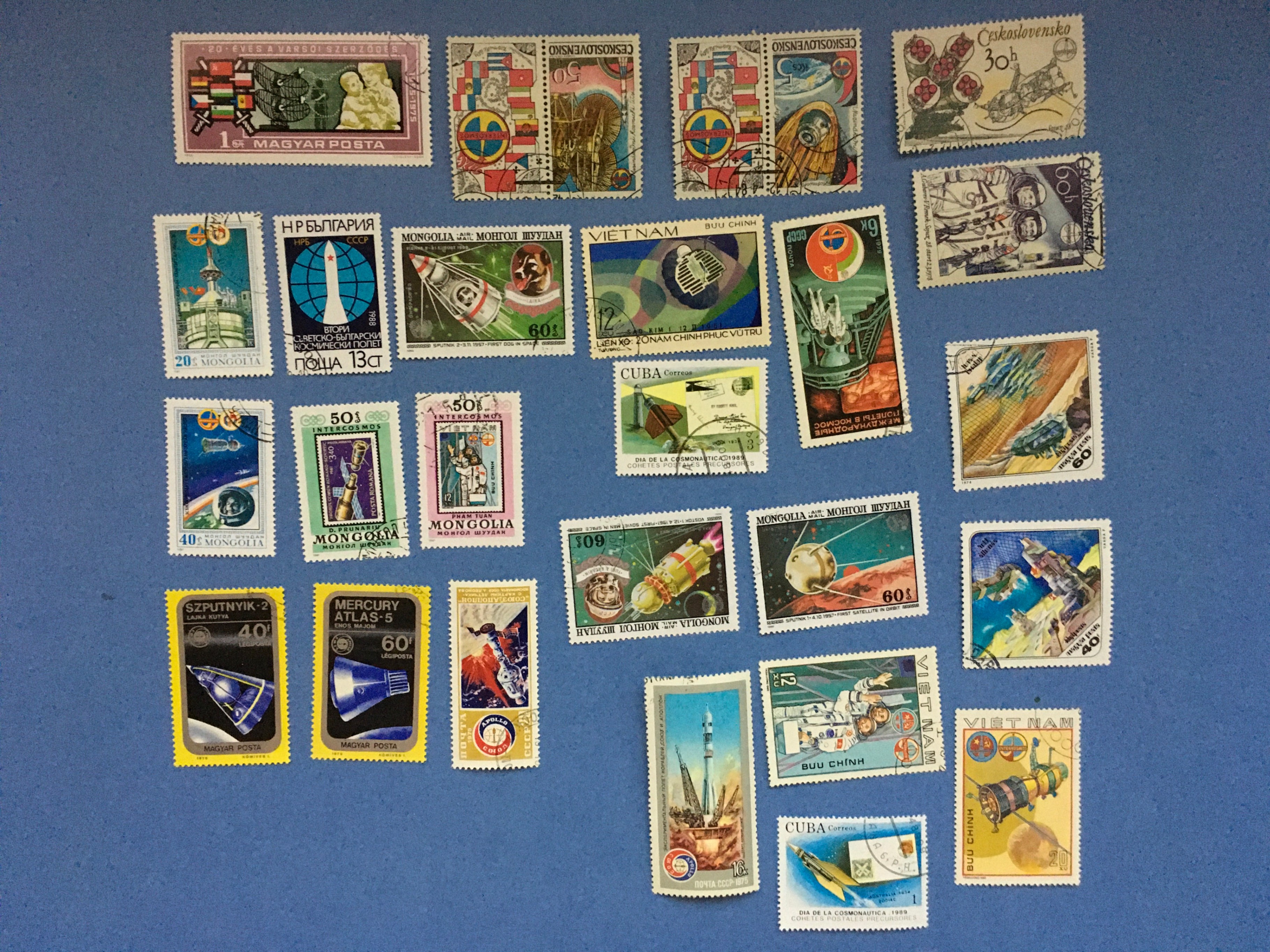 Vintage Space Exploration Stamps Collection