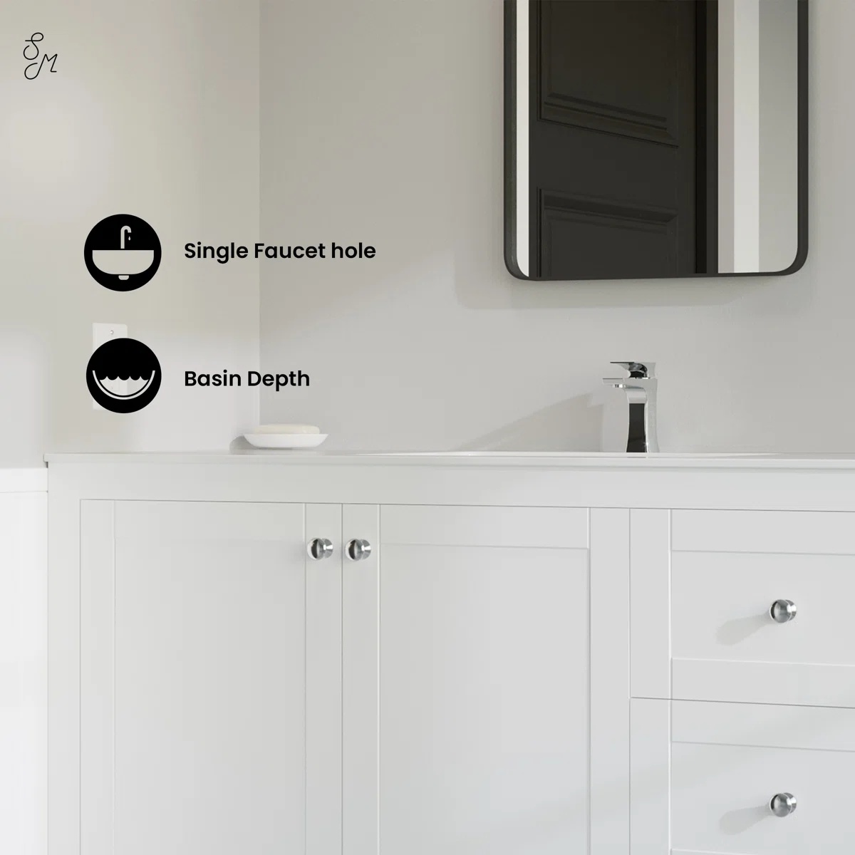 48" Vanity Sink Top in Glossy White - photo 5