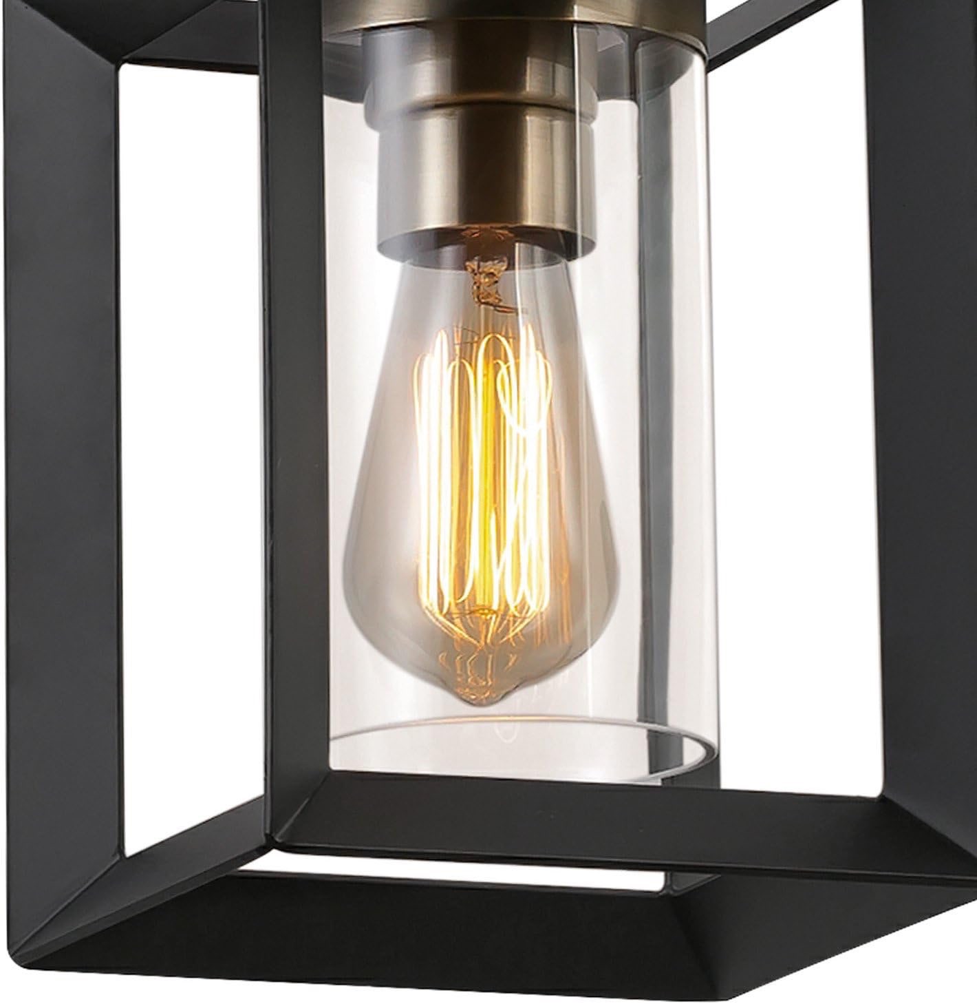 Pendant lights-two-black metal with silver rod - photo 4