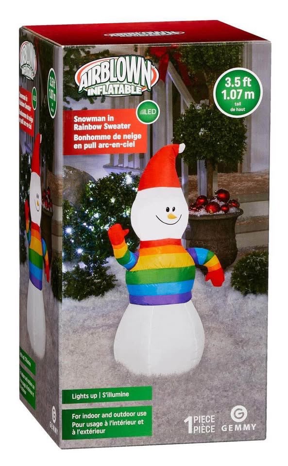 BRAND NEW in box airblown inflatable snowman 3.5ft lights up - photo 2