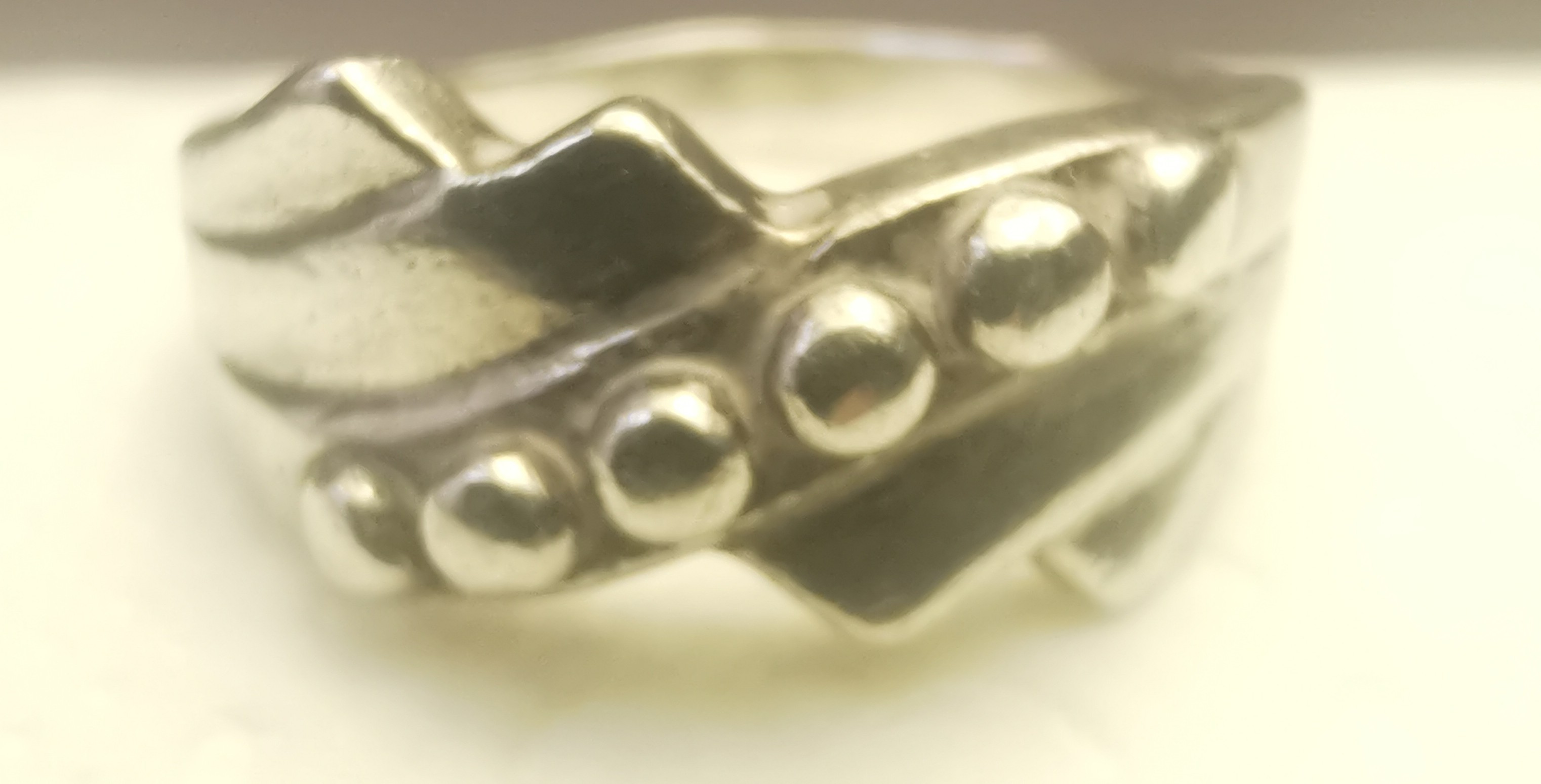 925 Sterling Silver Brutalist Sculptural Ring | Size 6.5 | 1970s - photo 4