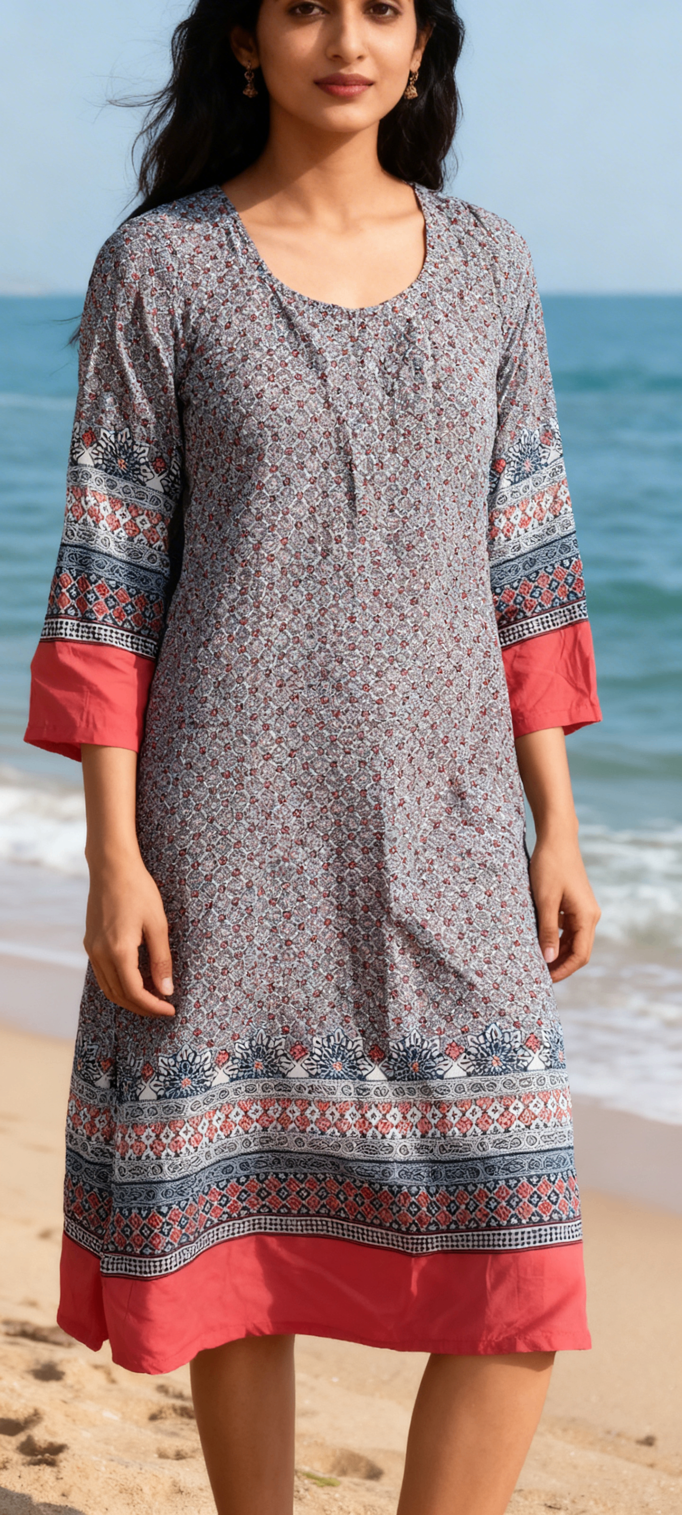 Le Mistral Indian Style Cotton-Silk Summer Dress - photo 2