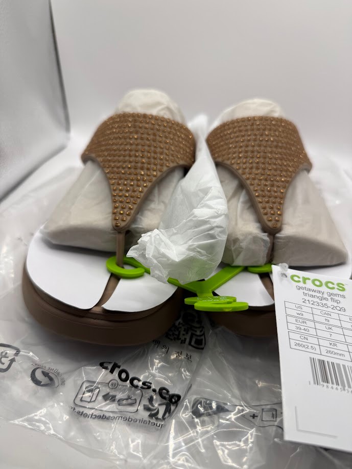 Crocs Getaway Gems Triangle, Latte, Style 212335-2Q9 W7 & W9