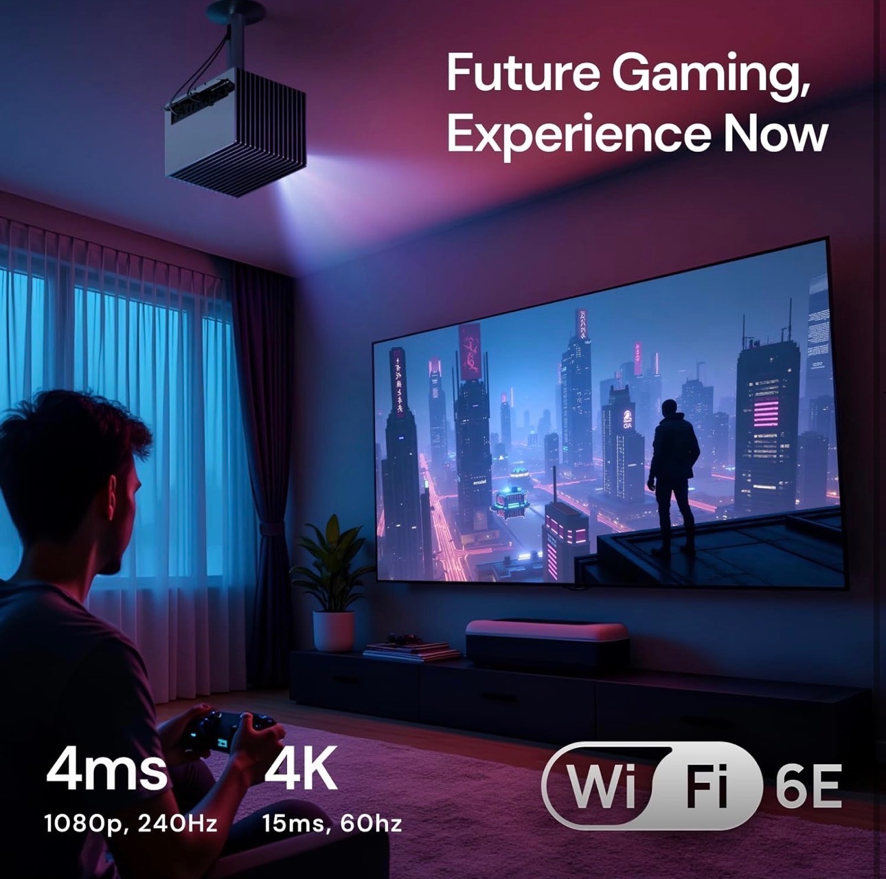 4K AI Gaming Projector 300" 4ms|240Hz IMAX Home Theater Dolby v