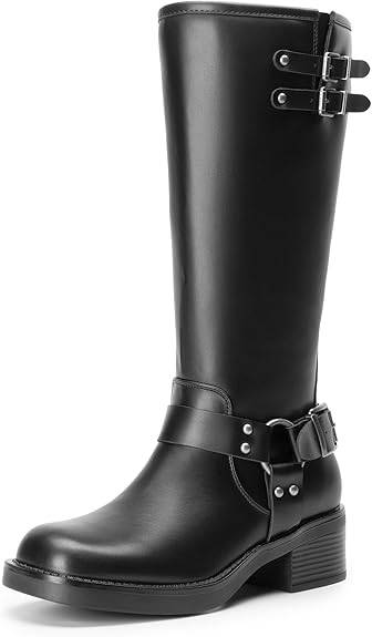 DREAM PAIRS Women's Knee High Boots Motorcycle Boots Size 11