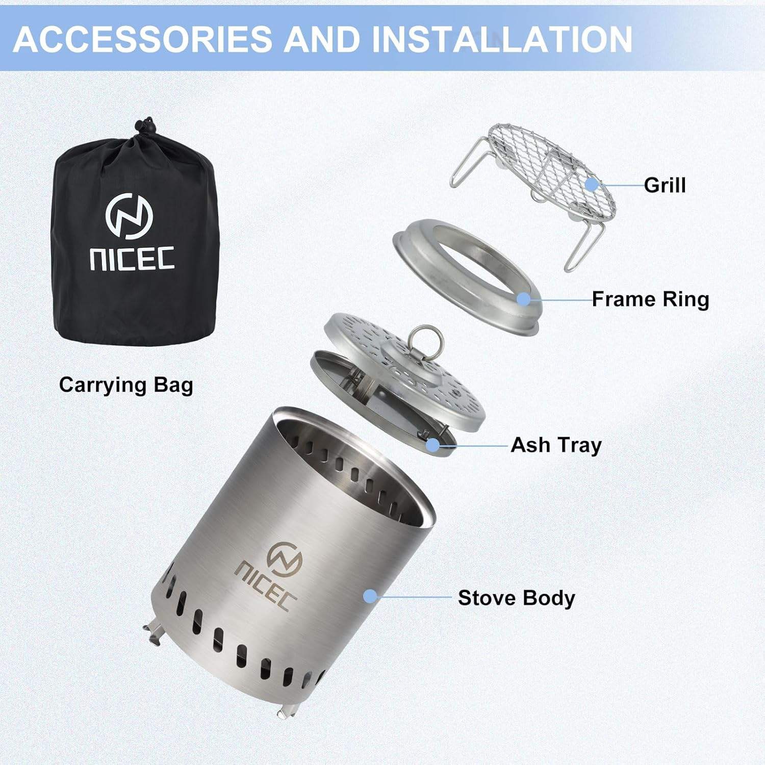 7.1 inch Smokeless Portable Fire Pit - photo 3