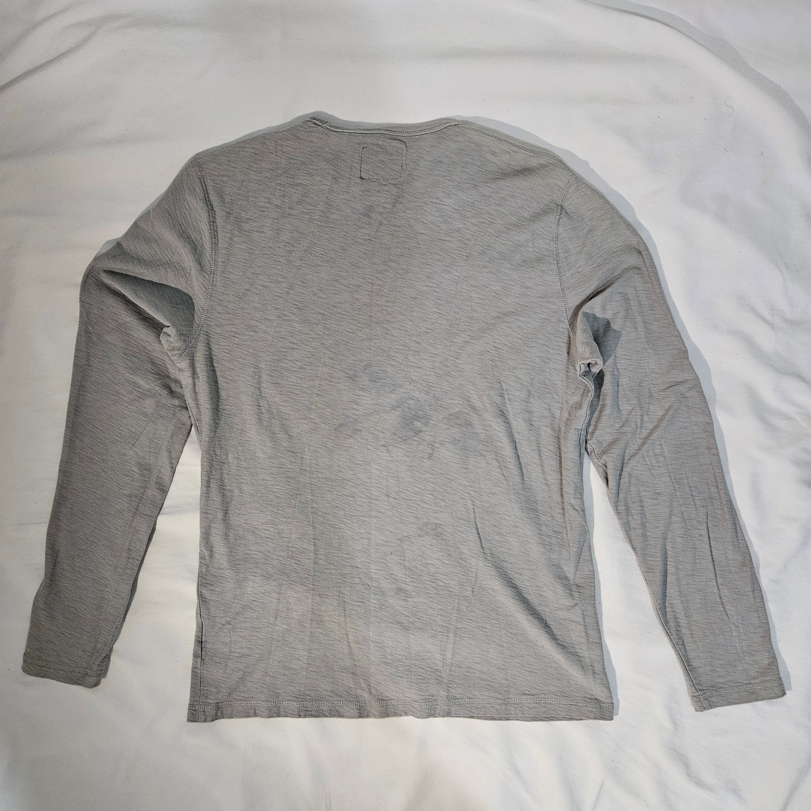 Abercrombie & Fitch - Long-Sleeve Striped Pocket Tee Grey M 🏆 - photo 2