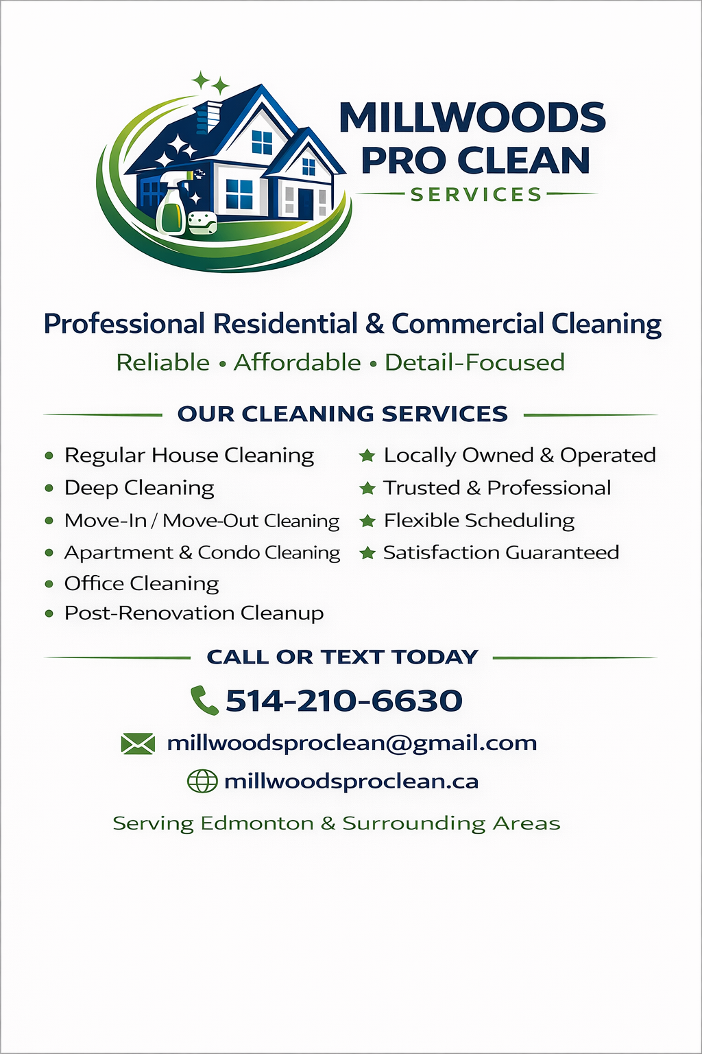 Residential & Commercial cleaning services in Edmonton
