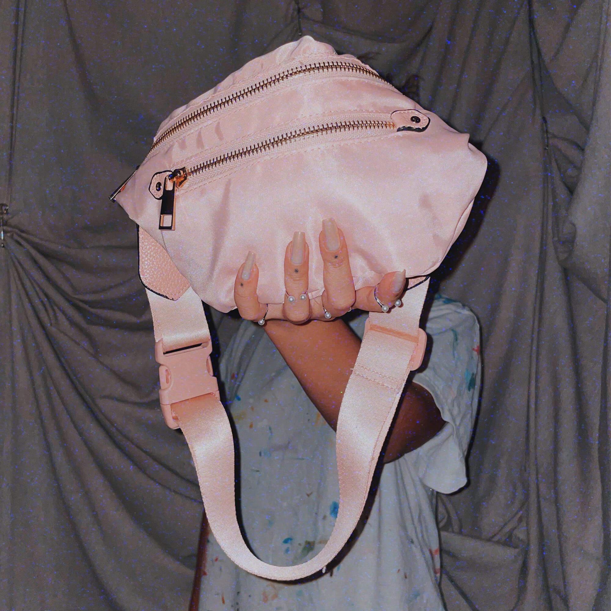 satin pink fanny pack small bag purse