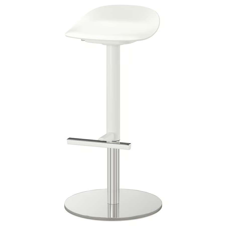 2 Adjustable White Bar Stools - photo 3