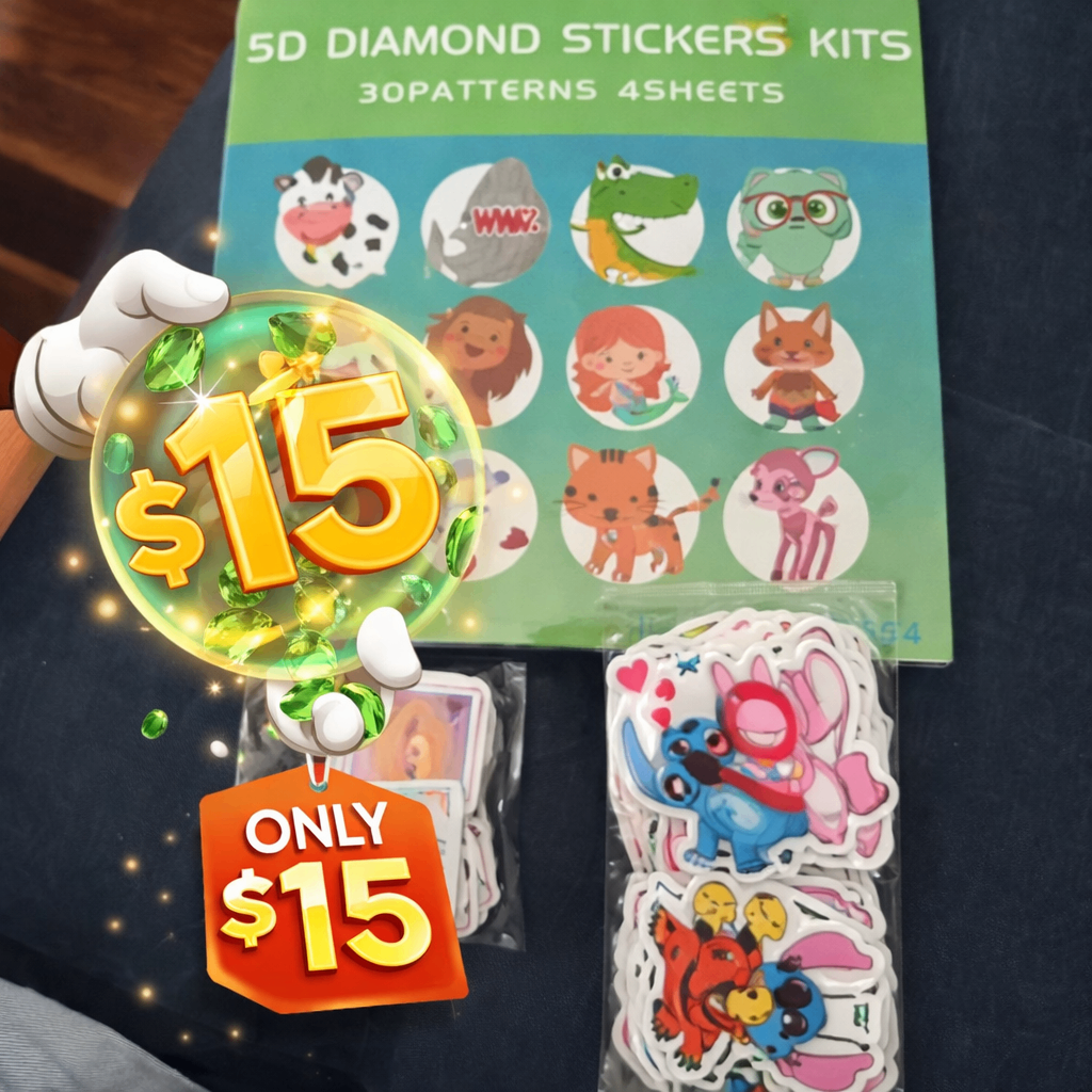 5D Diamond Sticker Kits – 30 Patterns – Kids DIY Craft Set 🌟
