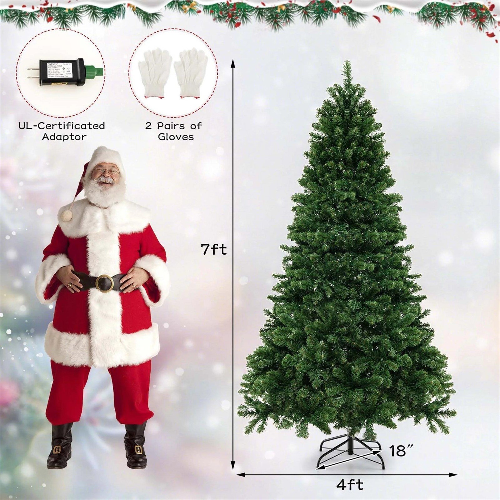 7ft Artificial Christmas Tree Pre-Lit - Brand New - photo 3