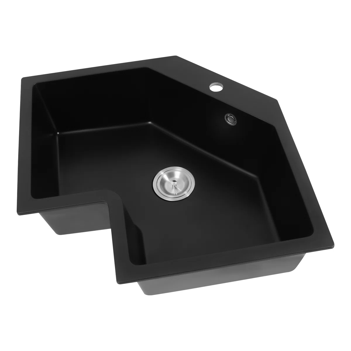 Corner Undermount Kitchen Sink - Black - photo 2