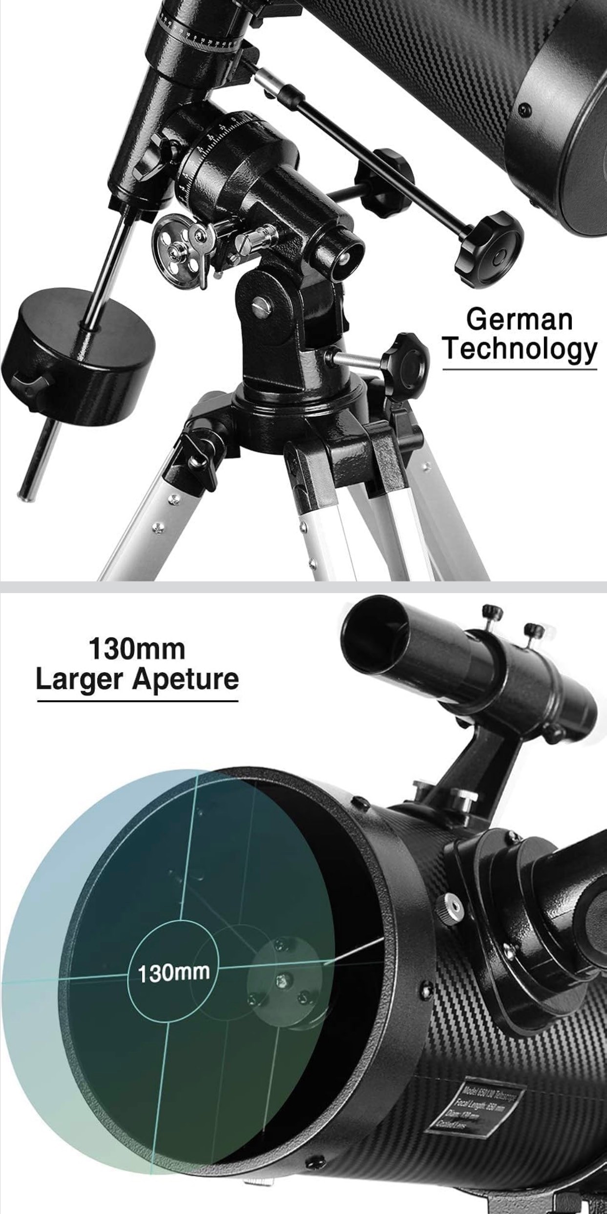 Telescope 130EQ Newtonian for Adults Astronomy 1.5X Barlow+13% T - photo 5
