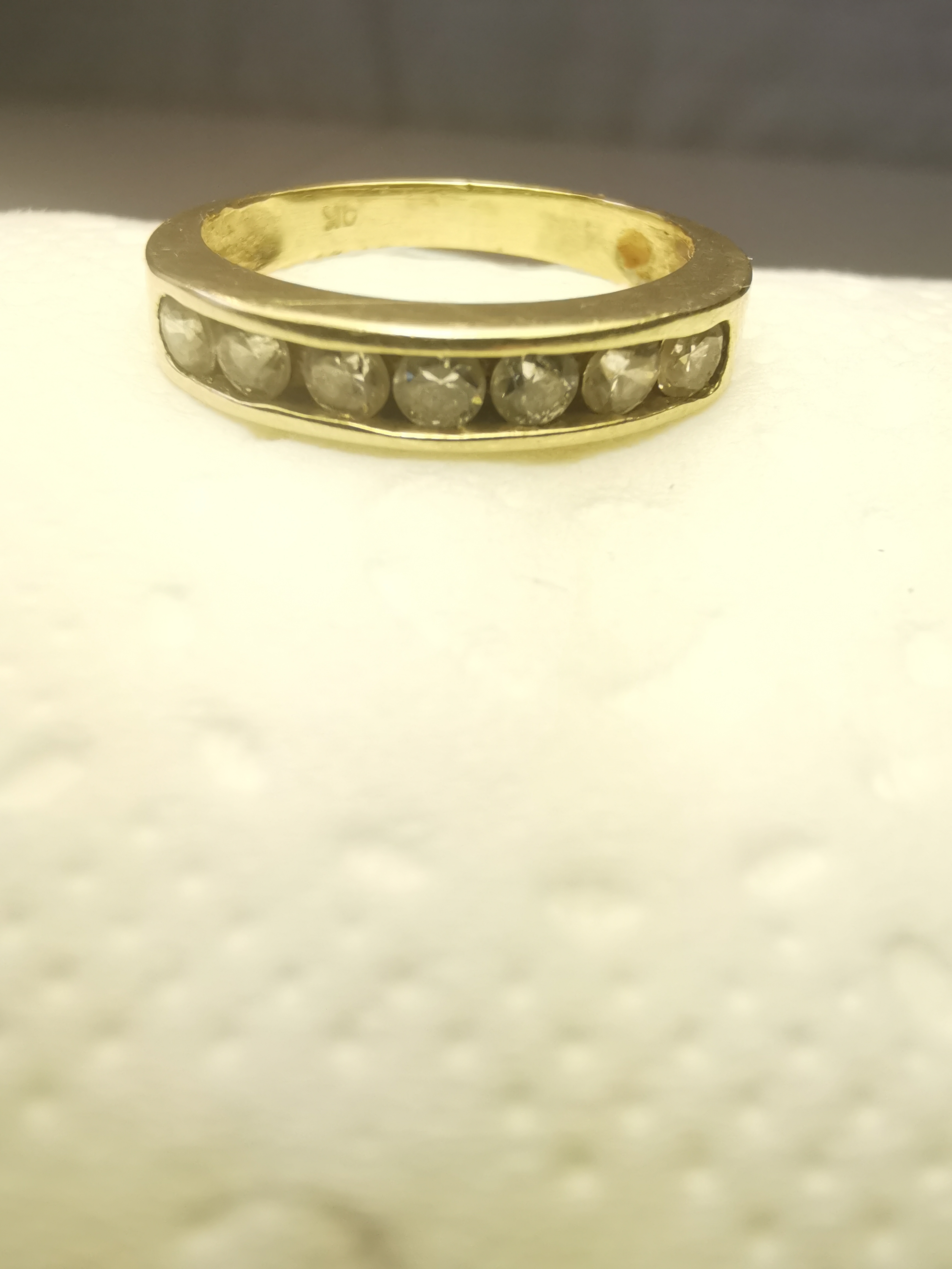 1980s 10k Yellow Gold 7-Stone Diamond Anniversary Band | Size 4 - photo 3