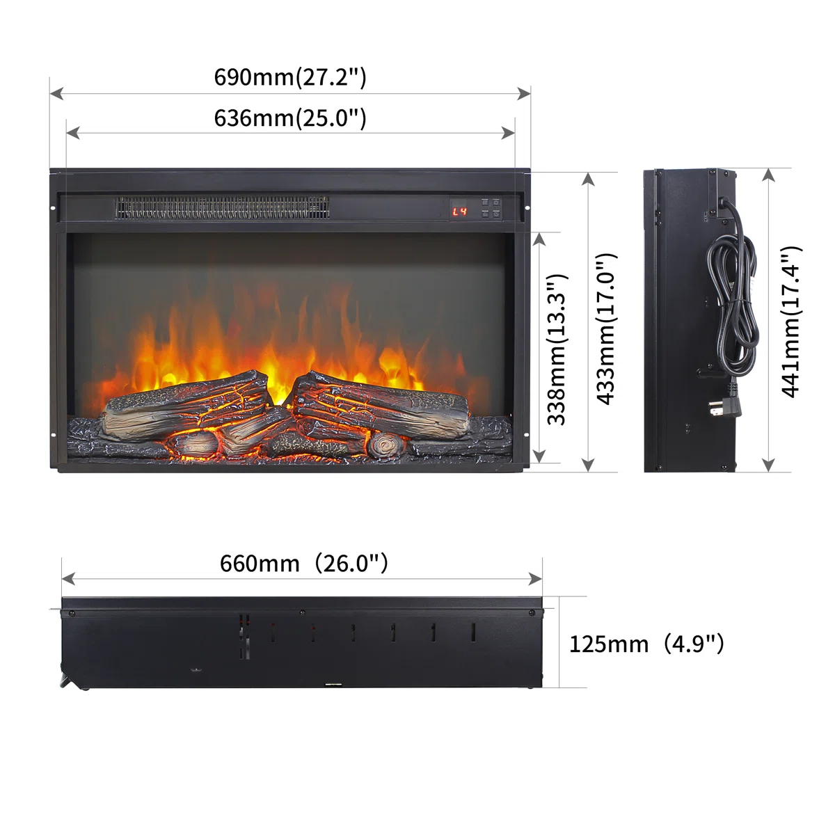 26" Electric Fireplace Insert - photo 2