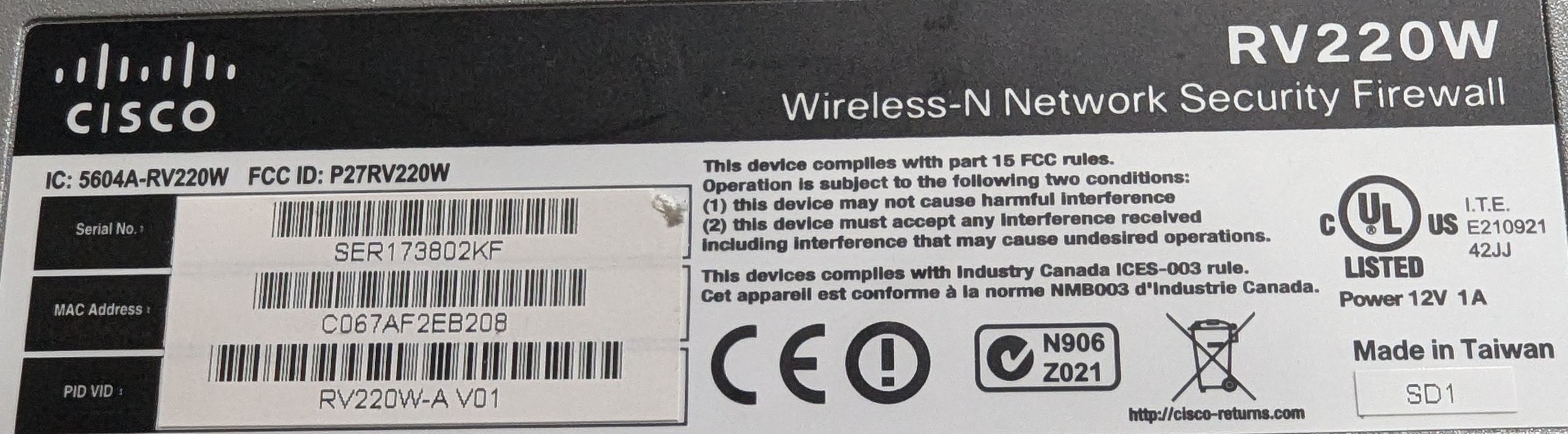 Cisco RV220W Wireless-N Network Security Firewall - photo 5