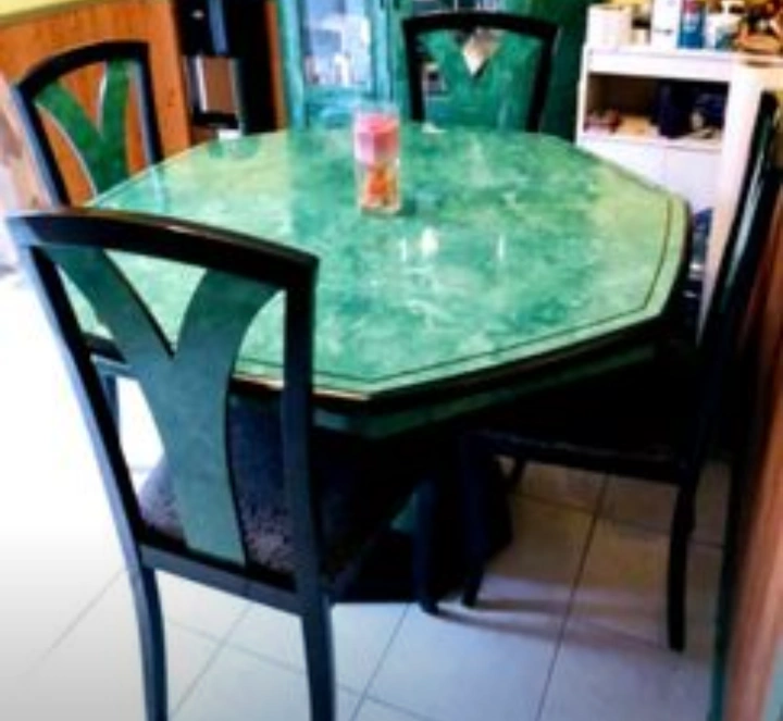 Green Marble Dining Table Set with 4 Chairs - photo 2