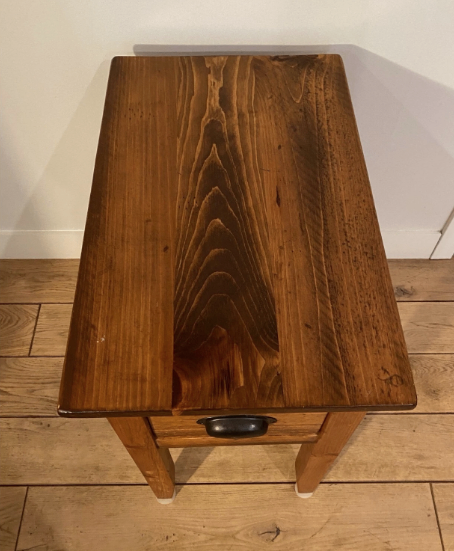 Rustic Amish Wood Side Table with Drawer Made in USA - photo 2
