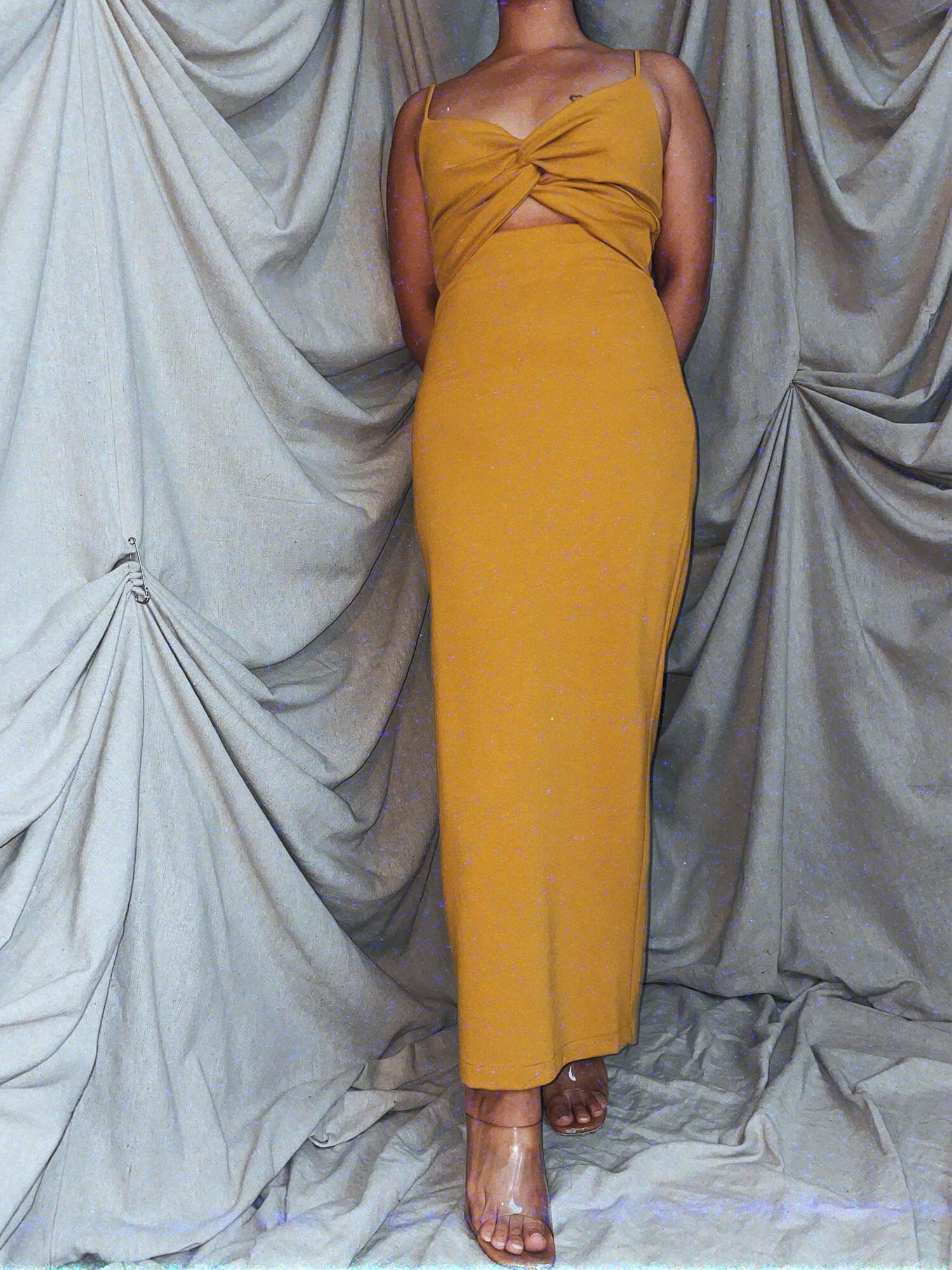 brand new mustard yellow bodycon maxi summer dress - photo 2