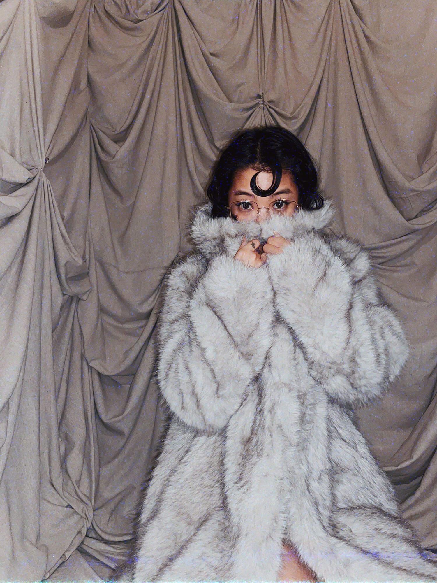 gorgeous large wolf grey fur coat w pockets - photo 5
