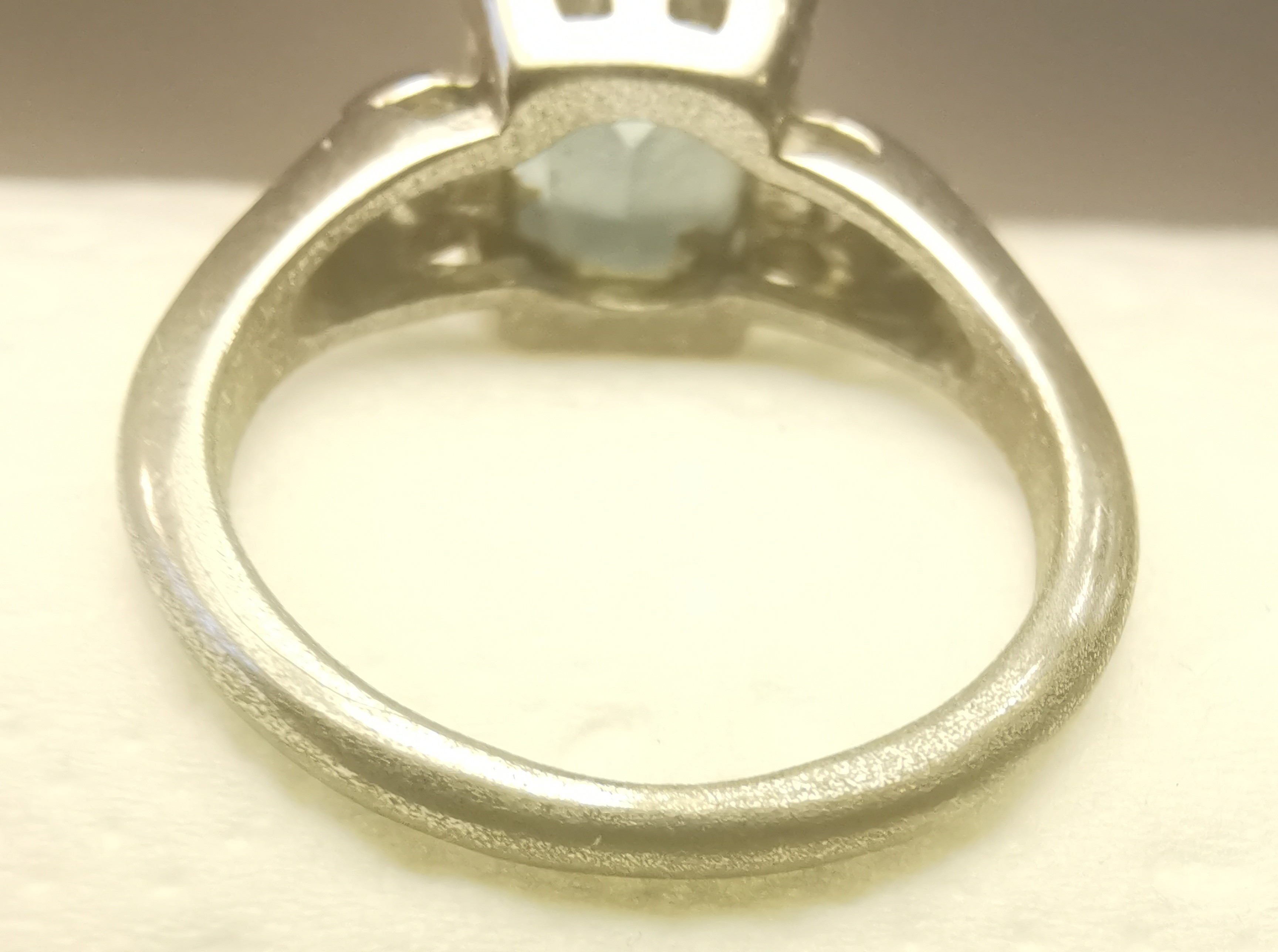 1981 Avon BLUE ICE Ring Size 6.5 - Emerald Cut Aquamarine Style - photo 4