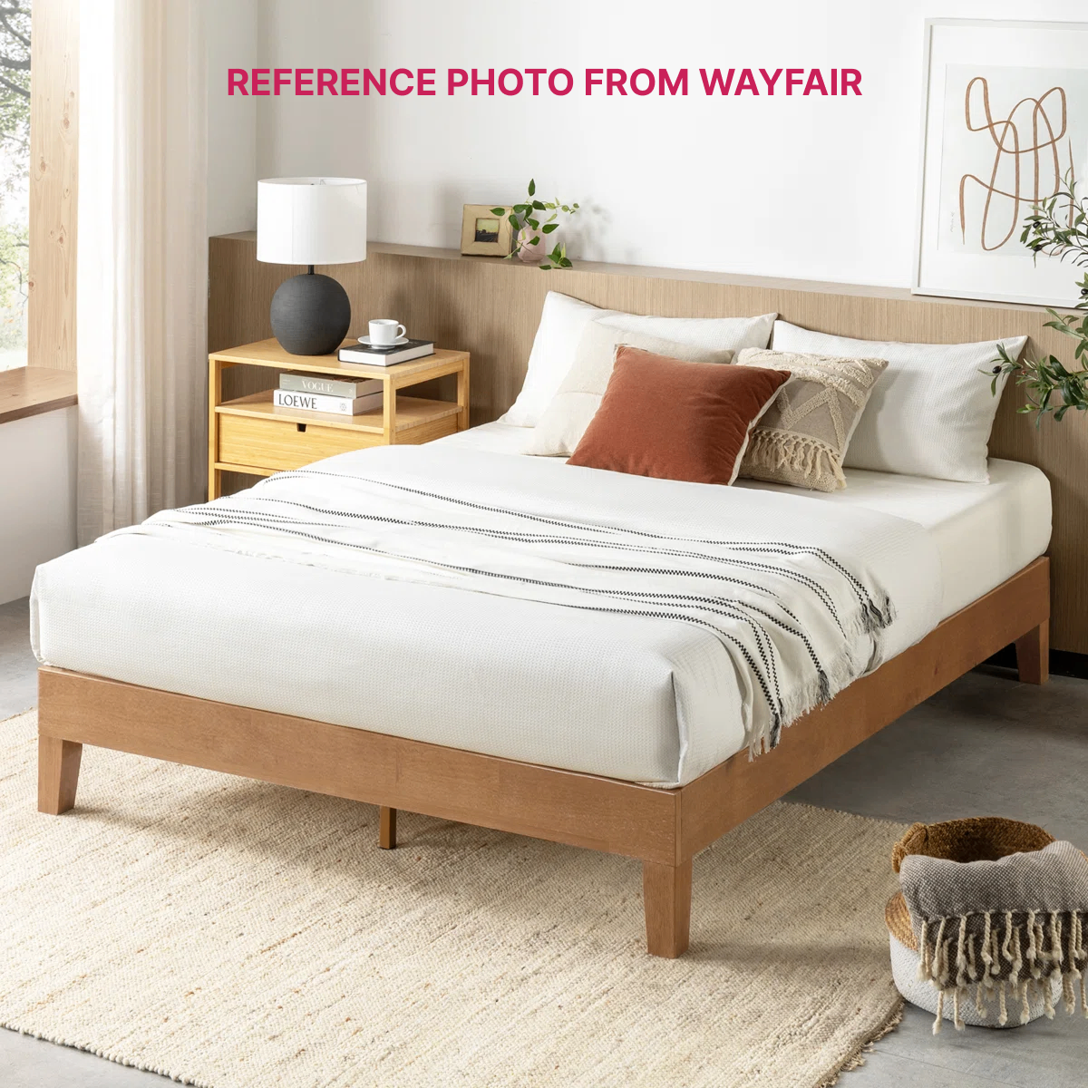 Solid Wood King Platform Bed / Like New, Easy Pickup - photo 5